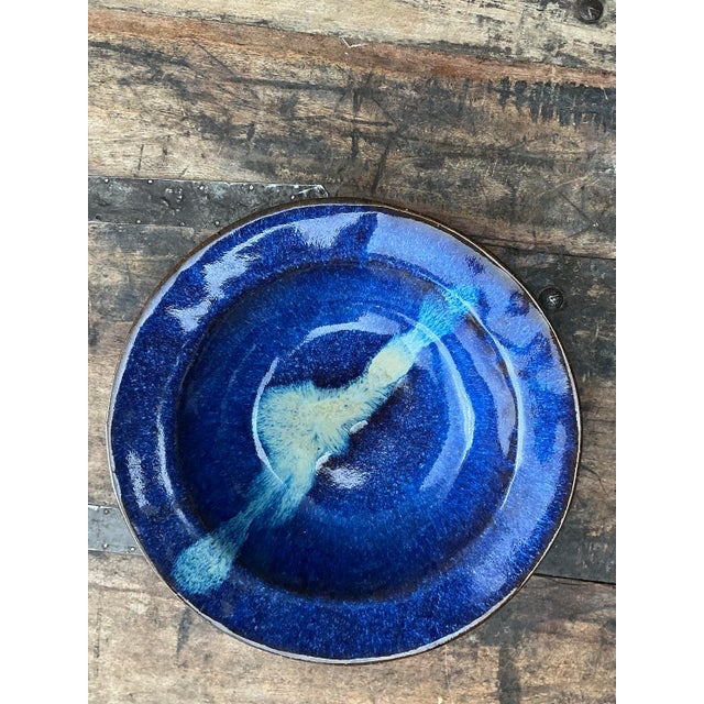 Vintage Original Studio Pottery Blue Bowl For Sale - Image 10 of 12