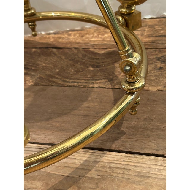 Dark Green 1980s Bouillotte Style Brass 3 Arm Chandelier With Green Tole Shades by Lightolier For Sale - Image 8 of 16