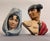A striking vintage pair of hand-painted Marwal by Brower chalkware busts depicting a Spanish matador and mantilla-clad...
