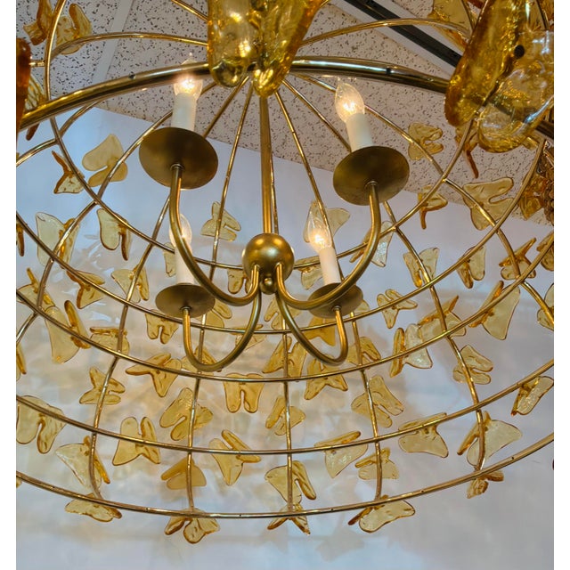 2020s Baker Modern Gold Glass Butterfly Dome CHandelier Prototype For Sale - Image 5 of 5