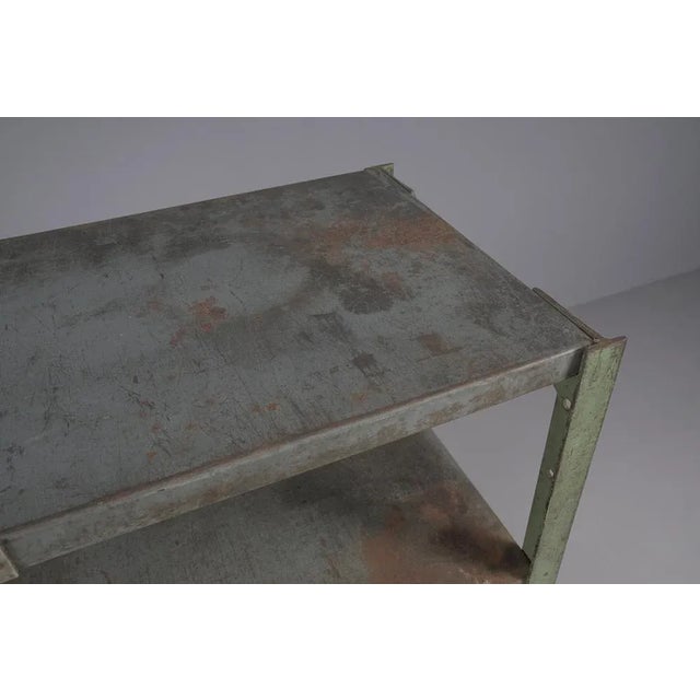 Industrial Art Deco Metal Shelf, 1950s For Sale - Image 9 of 13