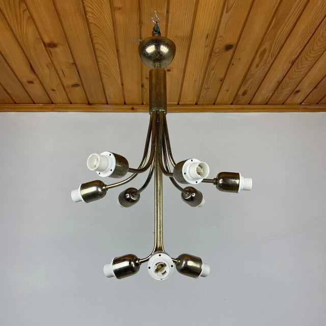Mid-Century Amber Murano Glass Chandelier from Mazzega, Italy, 1970s For Sale - Image 12 of 13