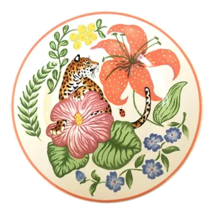 Lynn Chase Jungle Flowers Luncheon Plate, Made in France