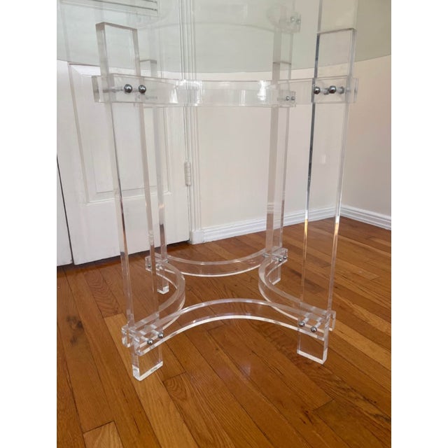 Mid-Century Modern 1960s Attributed to Charles Hollis Jones Lucite Table For Sale - Image 3 of 4