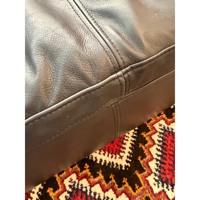 Ebony Restoration Hardware the Cloud Sofa, Ebony Cavalo Leather For Sale - Image 8 of 12