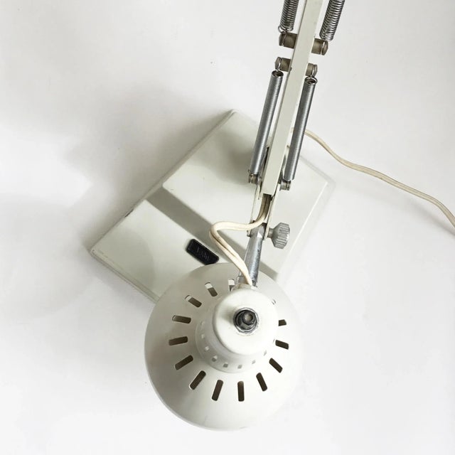 Mid 20th Century Vintage White Ledu Articulating Desk Lamp For Sale - Image 5 of 12