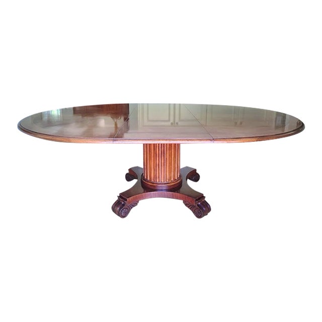 1990s Large Mahogany Dining Table With Inlaid Bands by Henredon For Sale