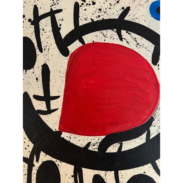 Textile "Central Park", Original Oil on Canvas, Joan Miro, 1980 For Sale - Image 7 of 14