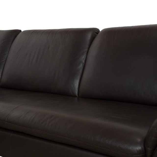 Black Loop Corner Sofa in Dark Brown Leather from Willi Schillig For Sale - Image 8 of 16