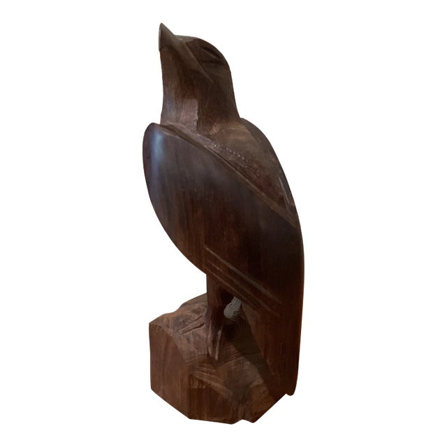 Mid 20th Century Wooden Carved American Eagle Mahogany For Sale