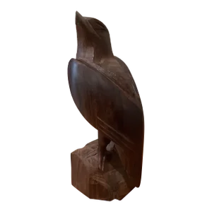 Mid 20th Century Wooden Carved American Eagle Mahogany