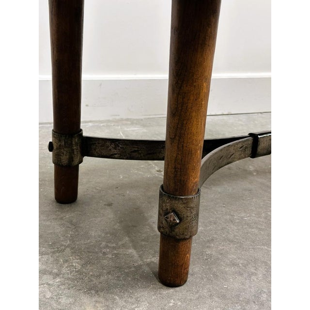 Wood French Slate and Oak Coffee Table with Sculptural Iron Base, 1960s For Sale - Image 7 of 15