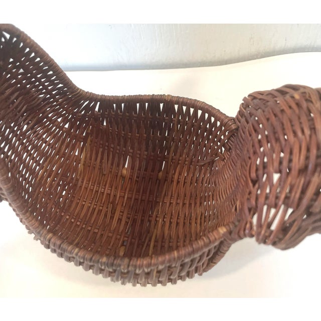 Wood Vintage Wicker Squirrel Shaped Basket For Sale - Image 7 of 8