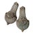 Vintage Gold Metal and Crystal Small Basket Style Wall Sconces - a Pair For Sale