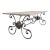 Mid-Century French Painted Oak and Wrought Iron Dining Table For Sale
