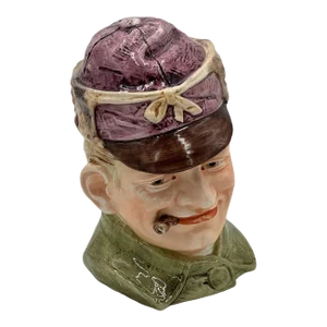 English Ceramic Jockey Humidor Circa 1920