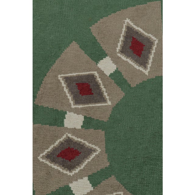 Art Deco Signed Leleu Vintage French Art Deco Circle Rug With Medallion - Rug & Kilim For Sale - Image 3 of 7