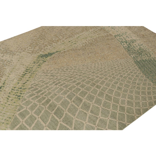 Rug & Kilim Rug & Kilim’s Dustin Rug in Cream and Green, 9x12 For Sale - Image 4 of 7