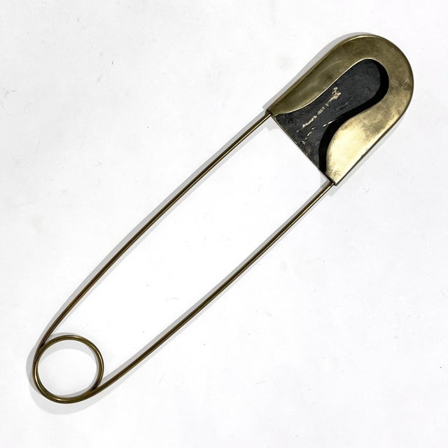 Oversize Brass Safety Pin For Sale - Image 11 of 11