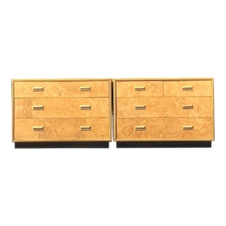 Vintage Boho Henredon Scene Two Burl Chest of Drawers - A Pair For Sale