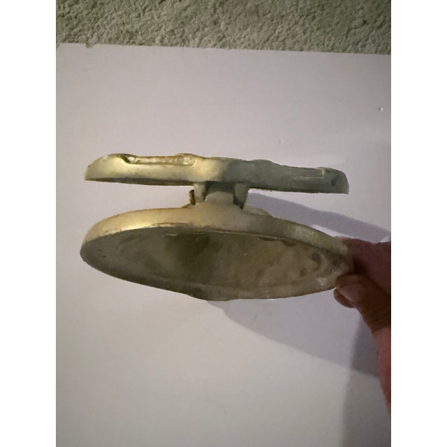 Large 8" Vintage Hollywood Regency Solid Cast Brass Lion Door Knocker – 5 + Pounds For Sale - Image 10 of 12