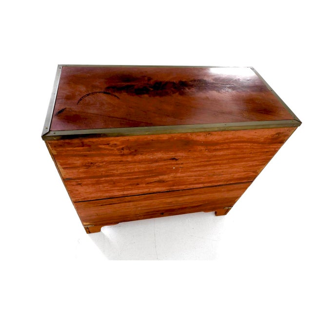 English Mahogany Campaign Chest With Brass Hardware For Sale - Image 12 of 14