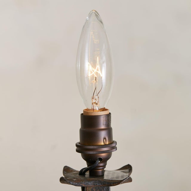 1960s French Brutalist Iron Two-Light Pendant For Sale - Image 4 of 7