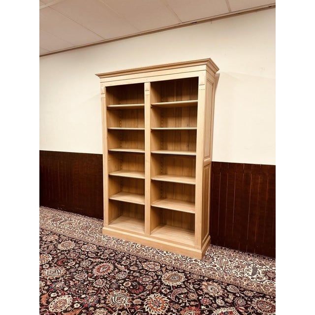 English Country Pale Oak Bookcase For Sale - Image 3 of 12