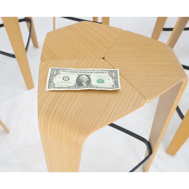 Late 20th Century Set of 6 Molded Bent Plywood Bar Stools by Davis MINT! For Sale - Image 5 of 13