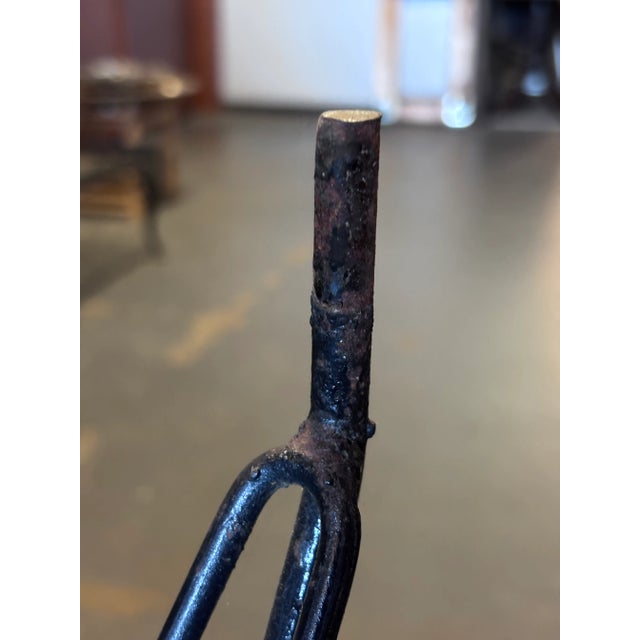 Eames Style Vintage Eiffel Tower Iron Base and Table For Sale In Minneapolis - Image 6 of 11