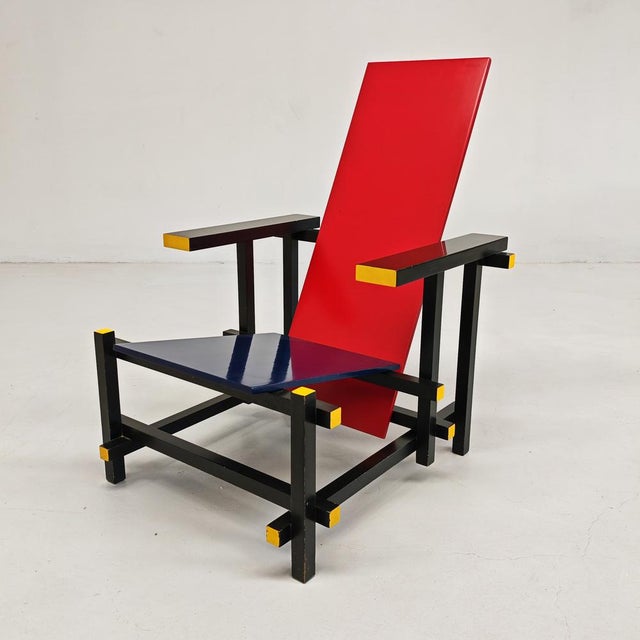 Red and Blue Maestri Series Armchair by Gerrit Thomas Rietveld for Cassina, 1980s For Sale - Image 14 of 18