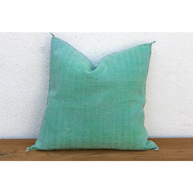 Textile Sage Diamond Cactus Silk Moroccan Pillow For Sale - Image 7 of 8