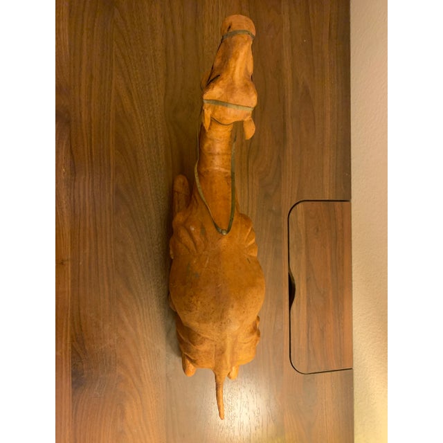 Glass Late 20th Century Leather Wrapped Camel Figurine For Sale - Image 7 of 13