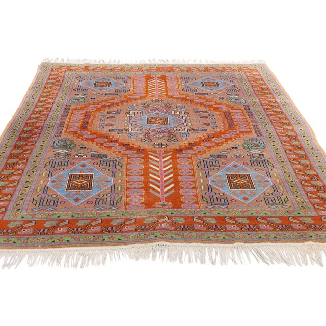 Mid-Century Modern Vintage Pakistani Bokhara Rug - 04'03 X 06'00 For Sale - Image 3 of 9