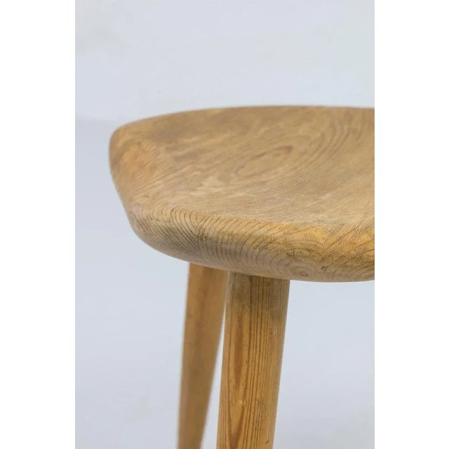 Pine Stool by Norwegian Housewife, 1950s For Sale - Image 4 of 9