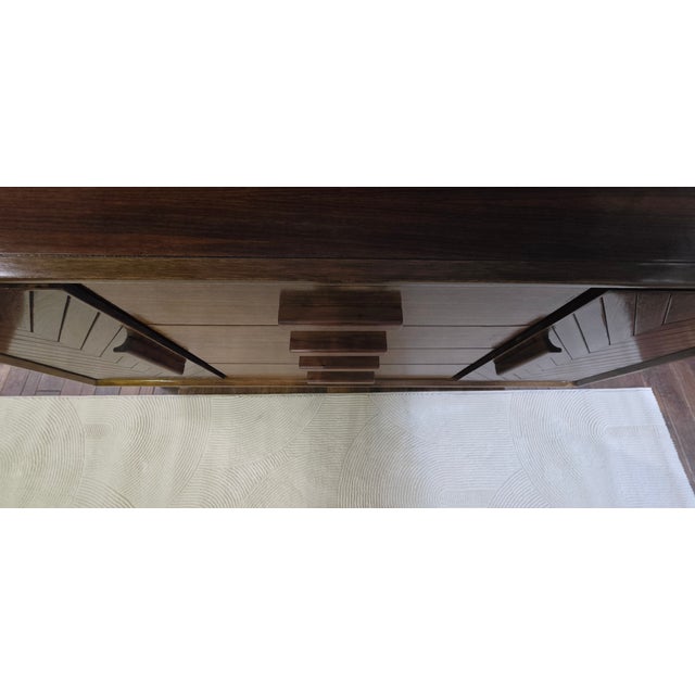 1960s Legacy Chevron Artisan Restored Walnut Credenza - 66" For Sale - Image 9 of 18