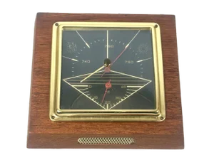Danish Teak & Brass Weather Station, 1960s