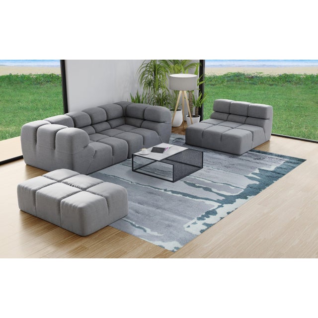 5x8 Maya Purple Abstract Modern Hand Knotted Wool Carpet Rug For Sale - Image 4 of 6