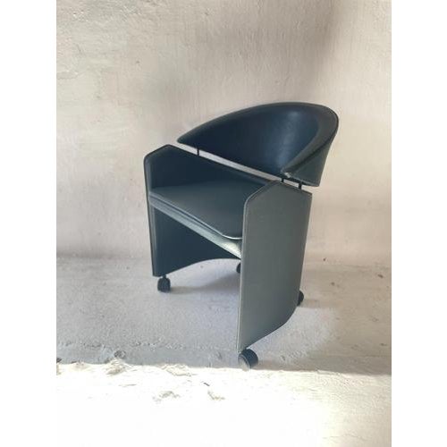 Animal Skin Italian Leather Armchair on Casters by Matteo Grassi, 1990s For Sale - Image 7 of 12