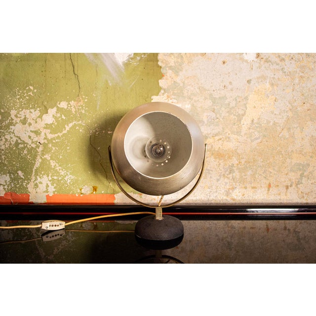 Italian 1960s Aluminum and Cast Iron Table Lamp For Sale - Image 4 of 6