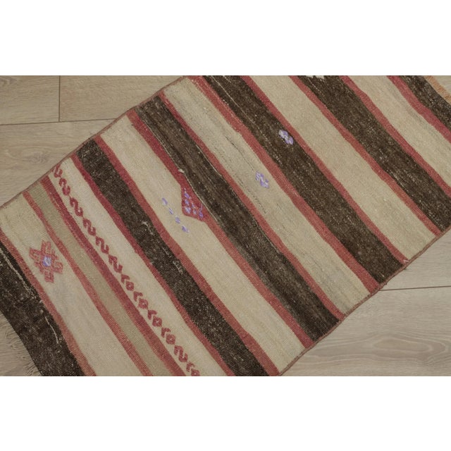 1950s Southwestern Rustic & Primitive Striped Small Rug For Sale - Image 12 of 13