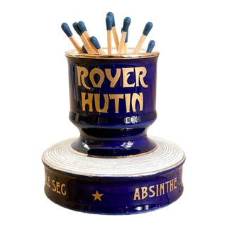 1960's Royer Hutin Royal Blue Pyrogène Match Striker For Sale
