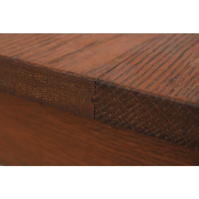 Wood Stickley Antique Oak Library Table For Sale - Image 7 of 12