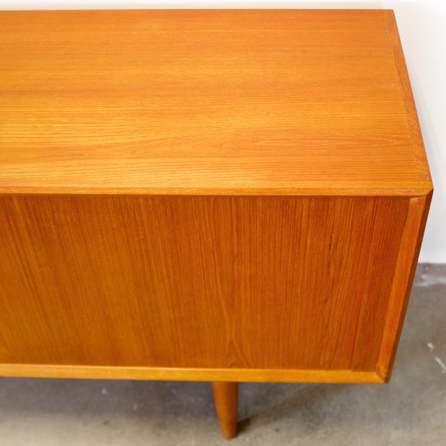 Faarup Møbelfabrik Model #49 Danish Teak Sideboard With Tambour Doors Designed by Svend Aage Larsen For Sale - Image 10 of 14