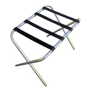 Vintage Chromed Metal Folding Luggage Rack / Suitcase Holder