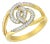 14K Yellow Gold Plated .925 Sterling Silver 1/4 Cttw Diamond Interlocking Loop Open Shank Bypass Ring (I-J Color, I1-I2 Clarity) - Size 9 For Sale