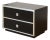 Black and Chrome 1970's Two Drawer Nightstand For Sale