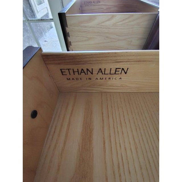 Set of Two Drawer Mahogany Nightstands by Ethan Allen For Sale - Image 12 of 12