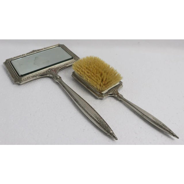 Vintage Hand Mirror and Brush Set Chairish