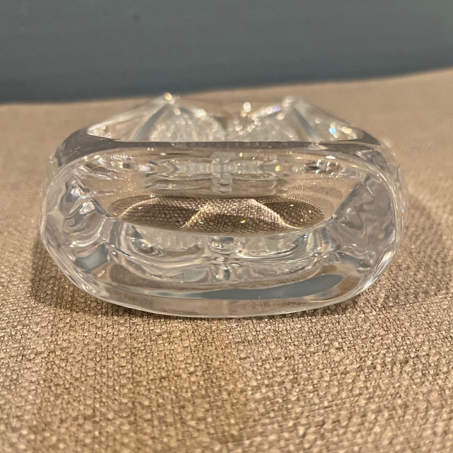 1970s Vintage Large Daum France Crystal Owl Sculpture Paperweight - 5.5” For Sale - Image 5 of 9